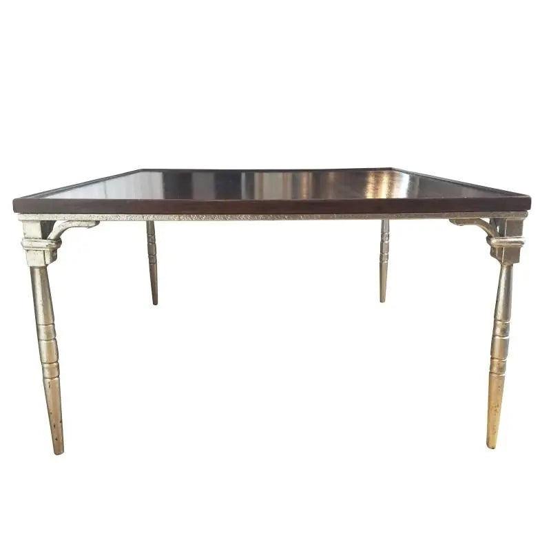 Dessin Fournir Silver Leg Mahogany Tray Top Coffee Table