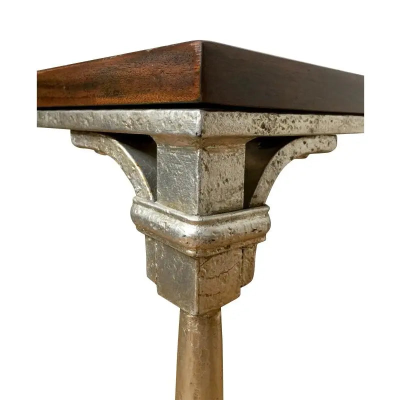Dessin Fournir Silver Leg Mahogany Tray Top Coffee Table