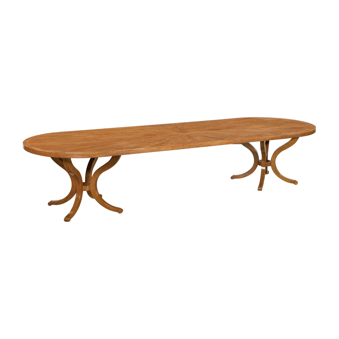 Dessin Fournir Sutcliffe Double Pedestal Walnut Oval Dining Table