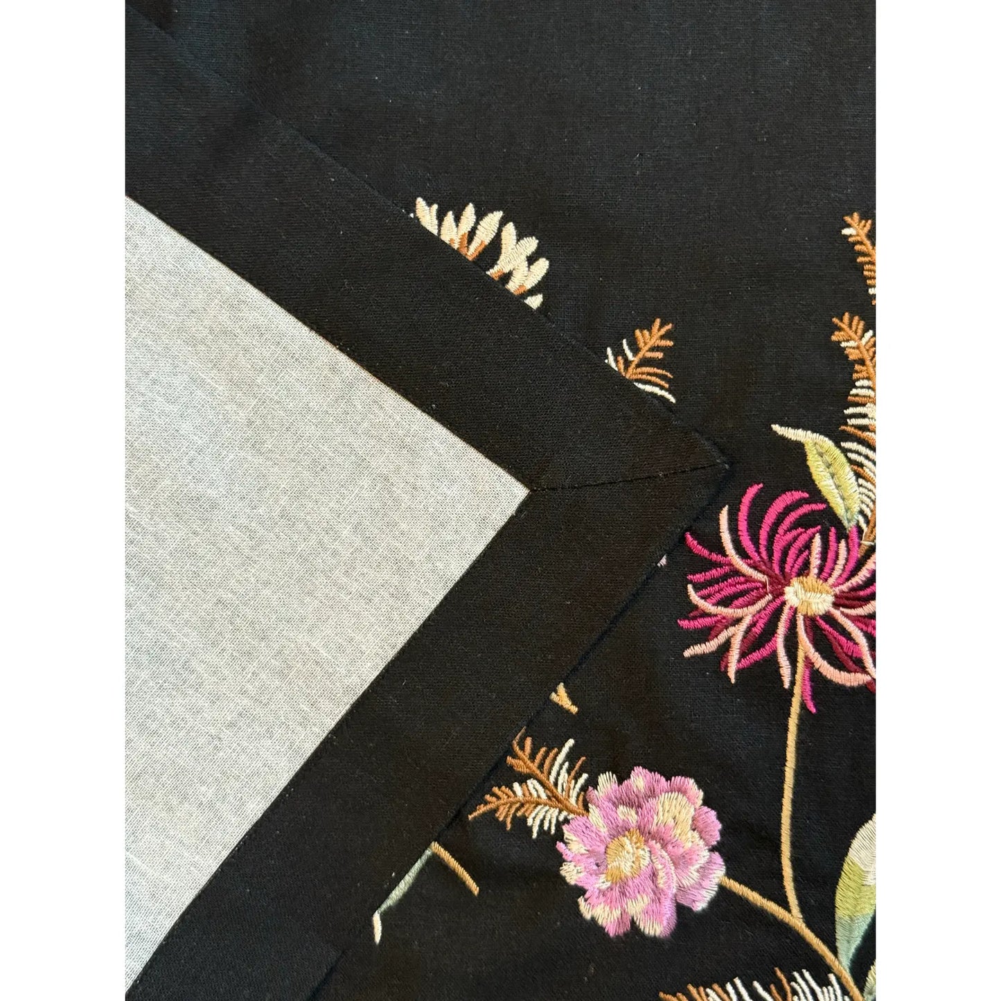 Embroidered Floral Linen Placemats