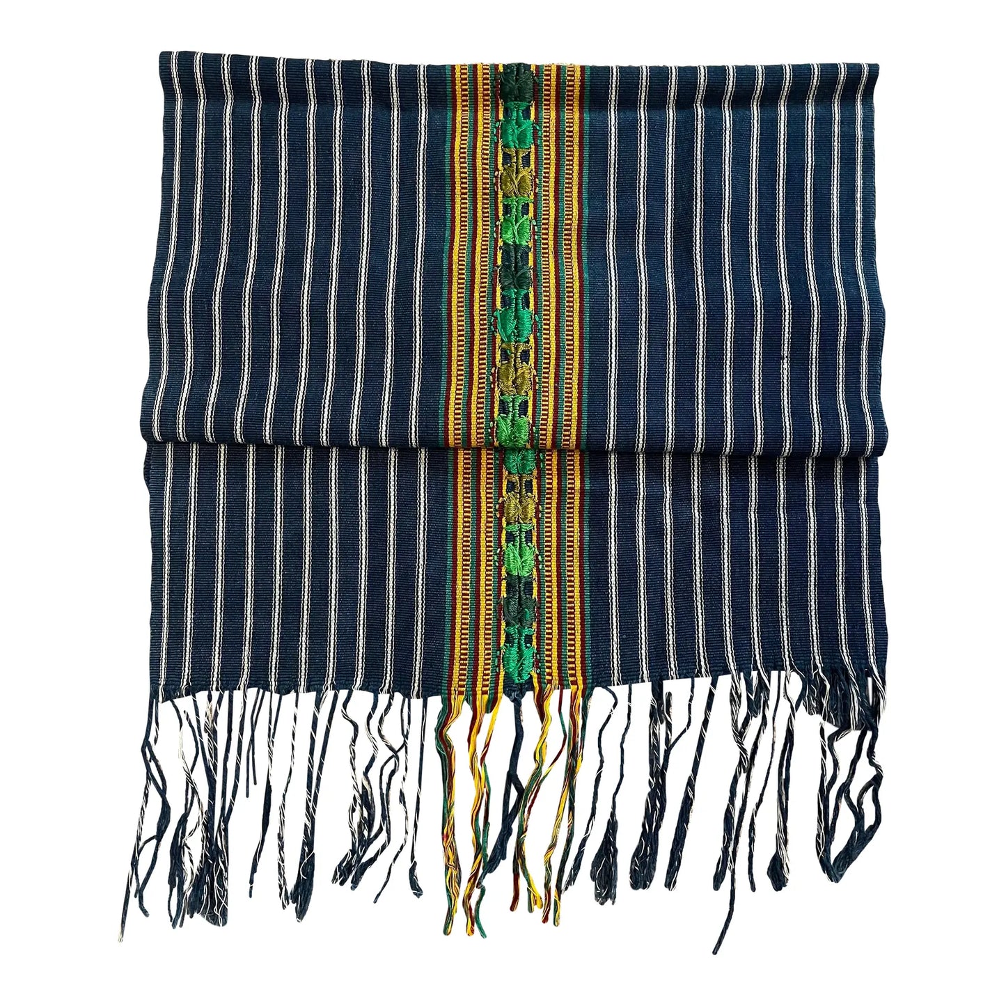 Guatemalan Handwoven and Embroidered Shawl Throw
