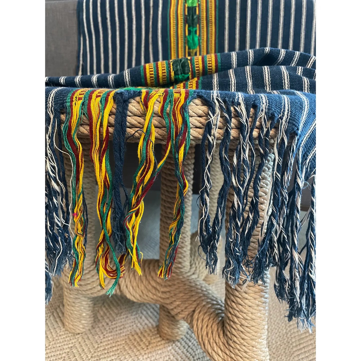 Guatemalan Handwoven and Embroidered Shawl Throw