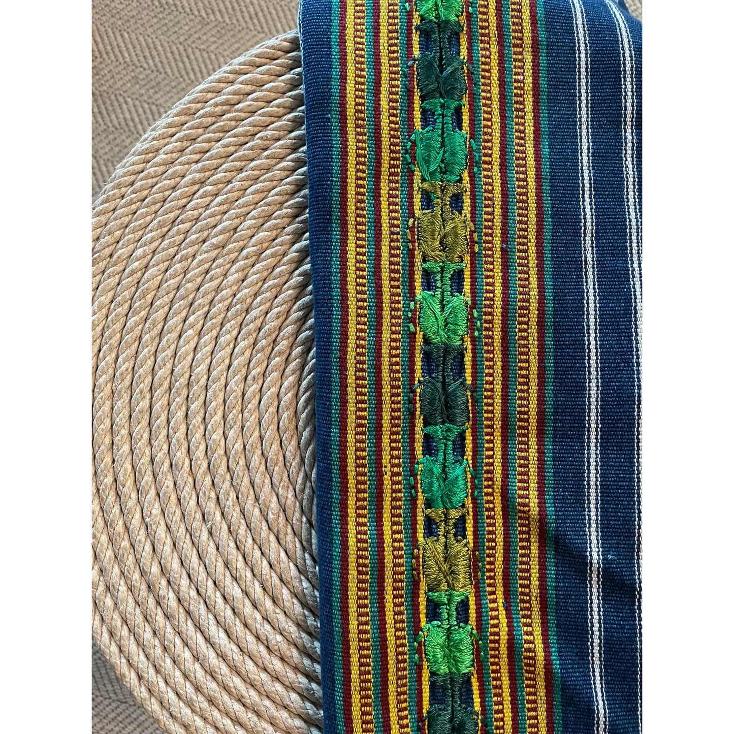 Guatemalan Handwoven and Embroidered Shawl Throw