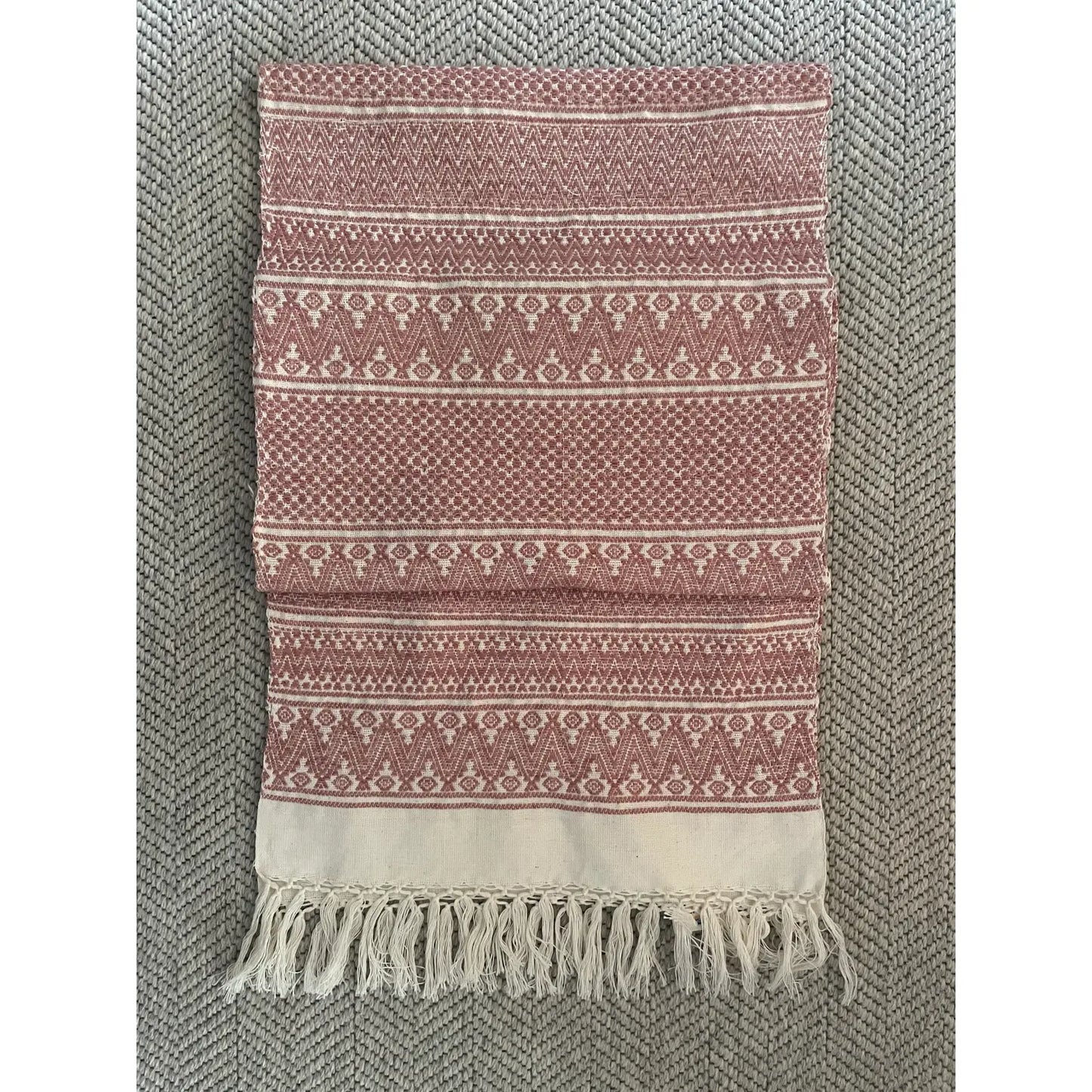 Guatemalan Handwoven Rose Table Runner