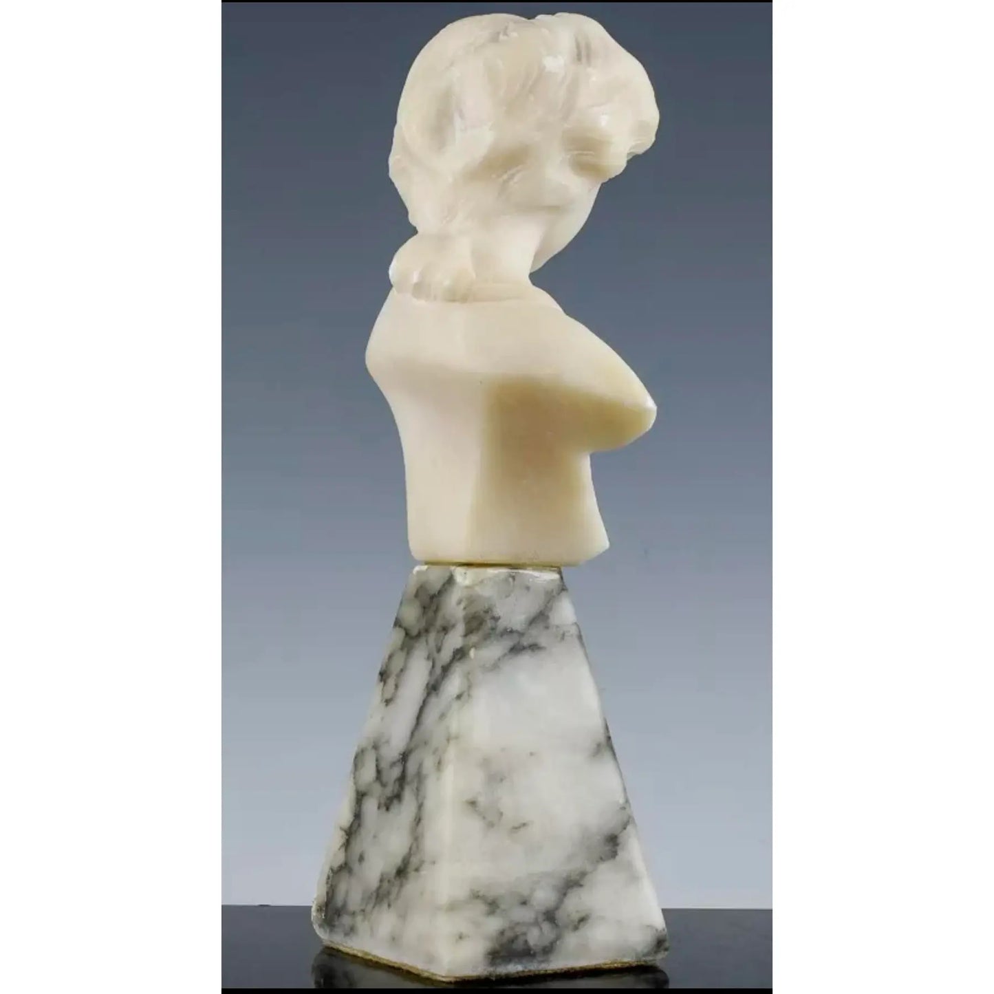Italian Art Deco Alabaster Bust of a Child