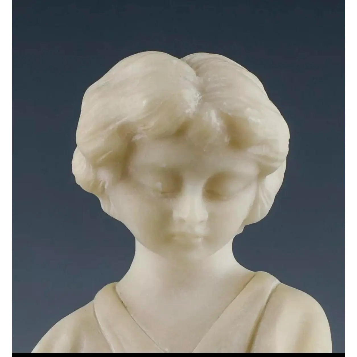 Italian Art Deco Alabaster Bust of a Child