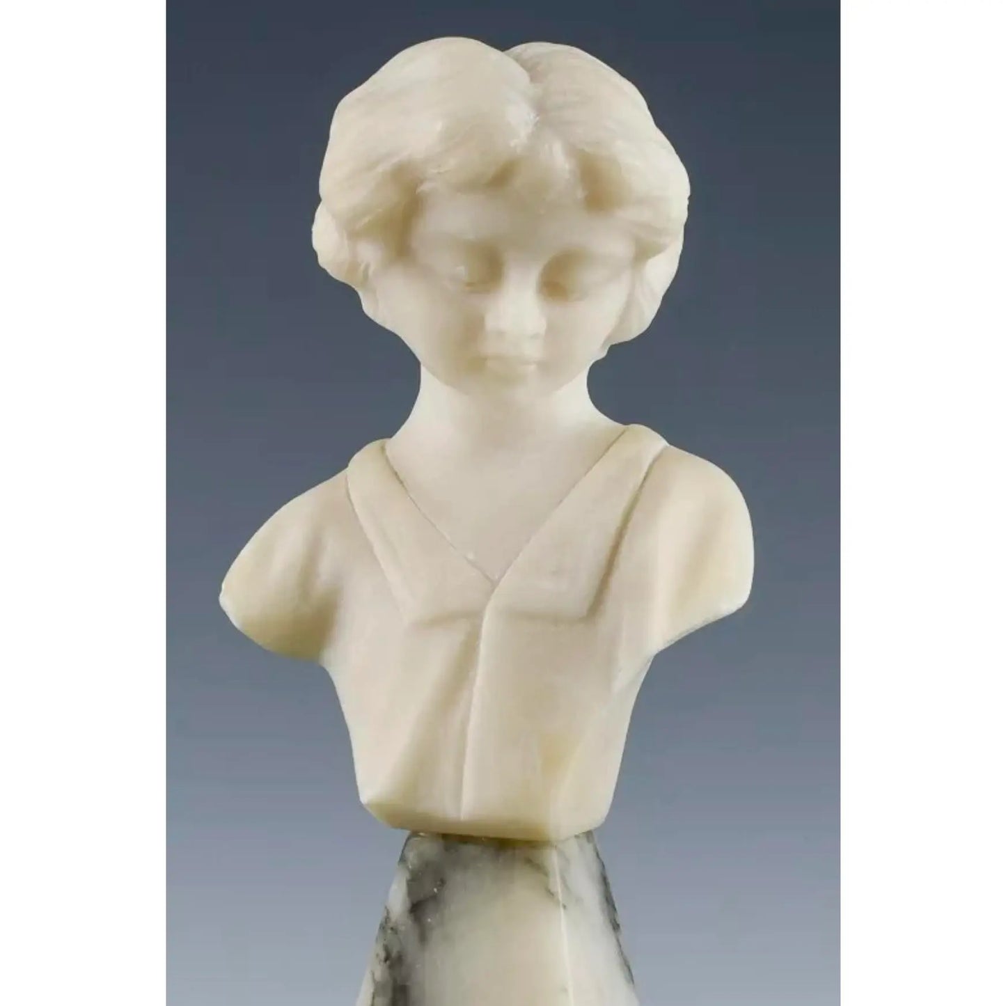 Italian Art Deco Alabaster Bust of a Child