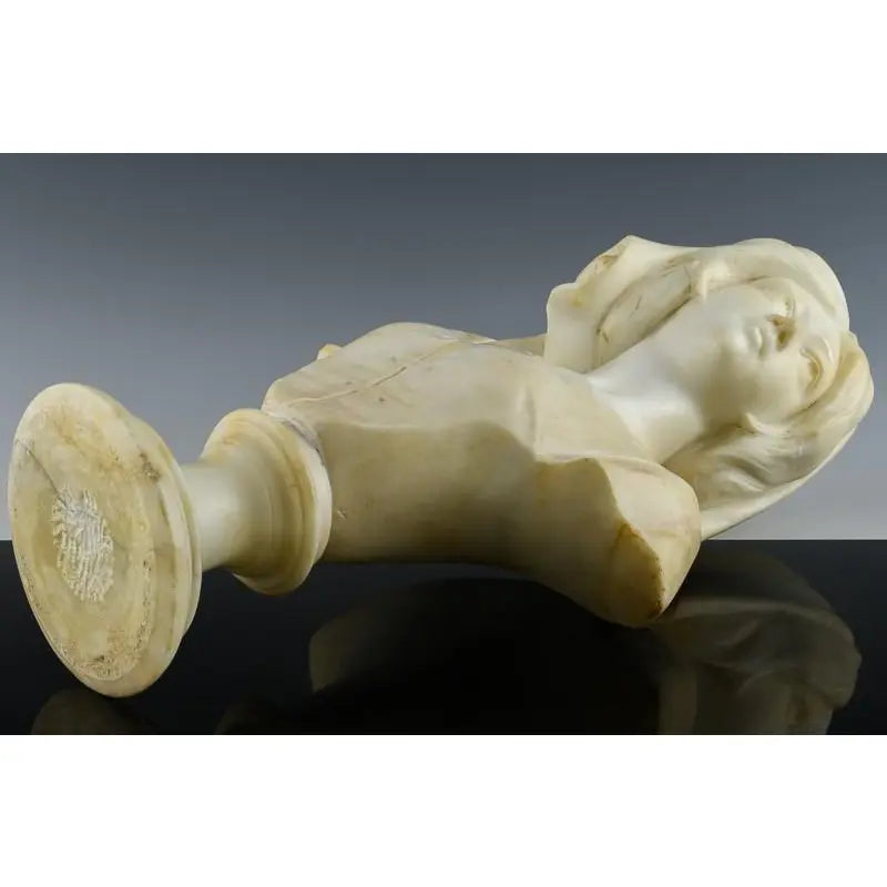 Italian Art Nouveau Alabaster Carving of a Young Woman