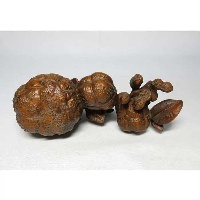 Vintage Japanese Shōwa Carved Boxwood Okimono With Cicada