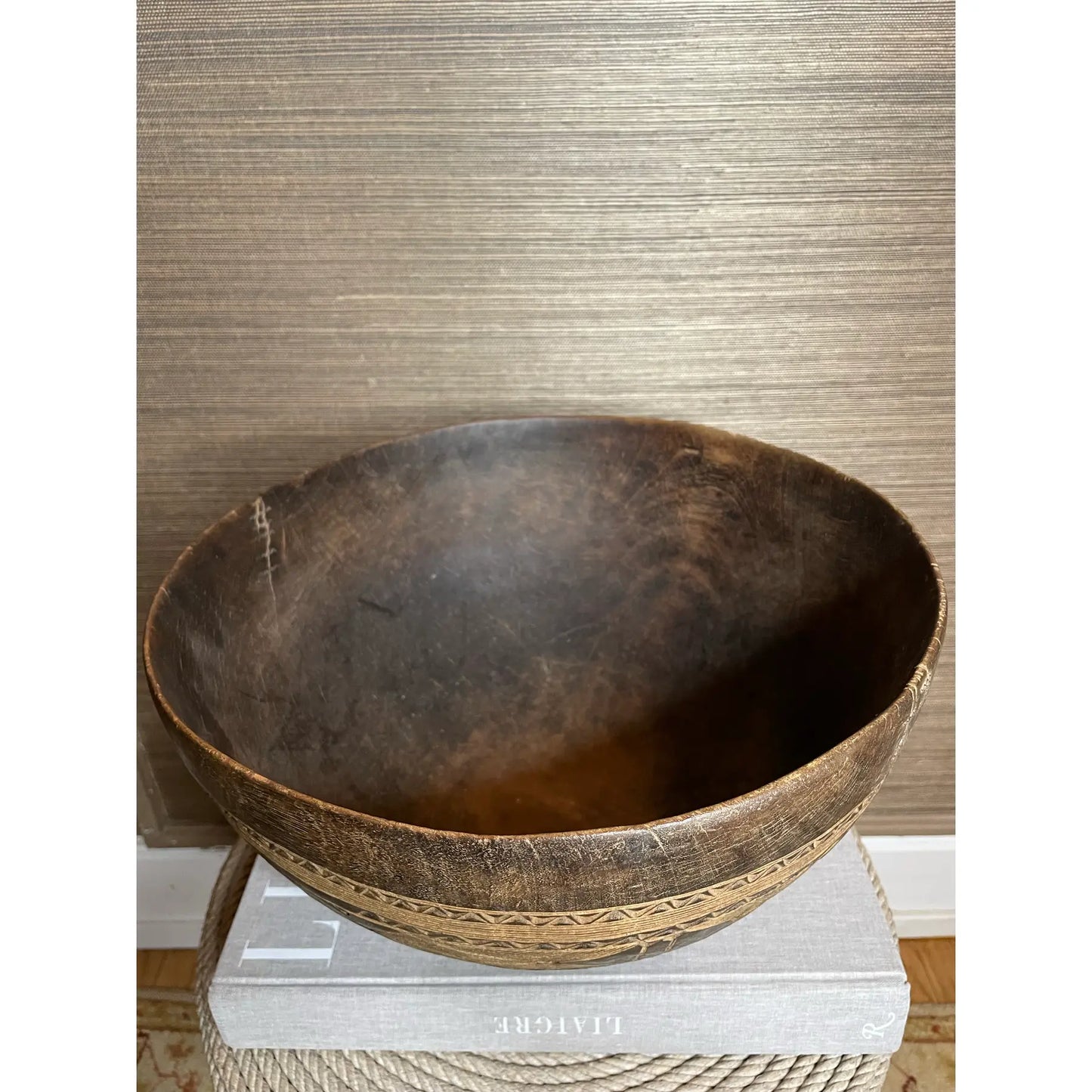 Large African Carved Fulani Wooden Bowl