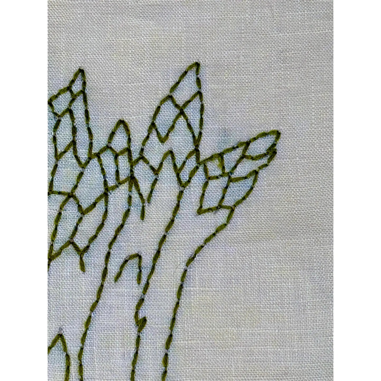 Mexican Embroidered Linen Placemats With Asparagus and Artichokes