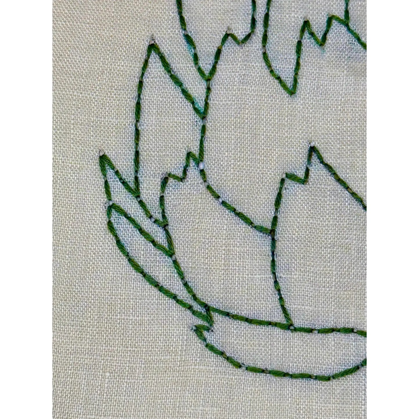 Mexican Embroidered Linen Placemats With Asparagus and Artichokes
