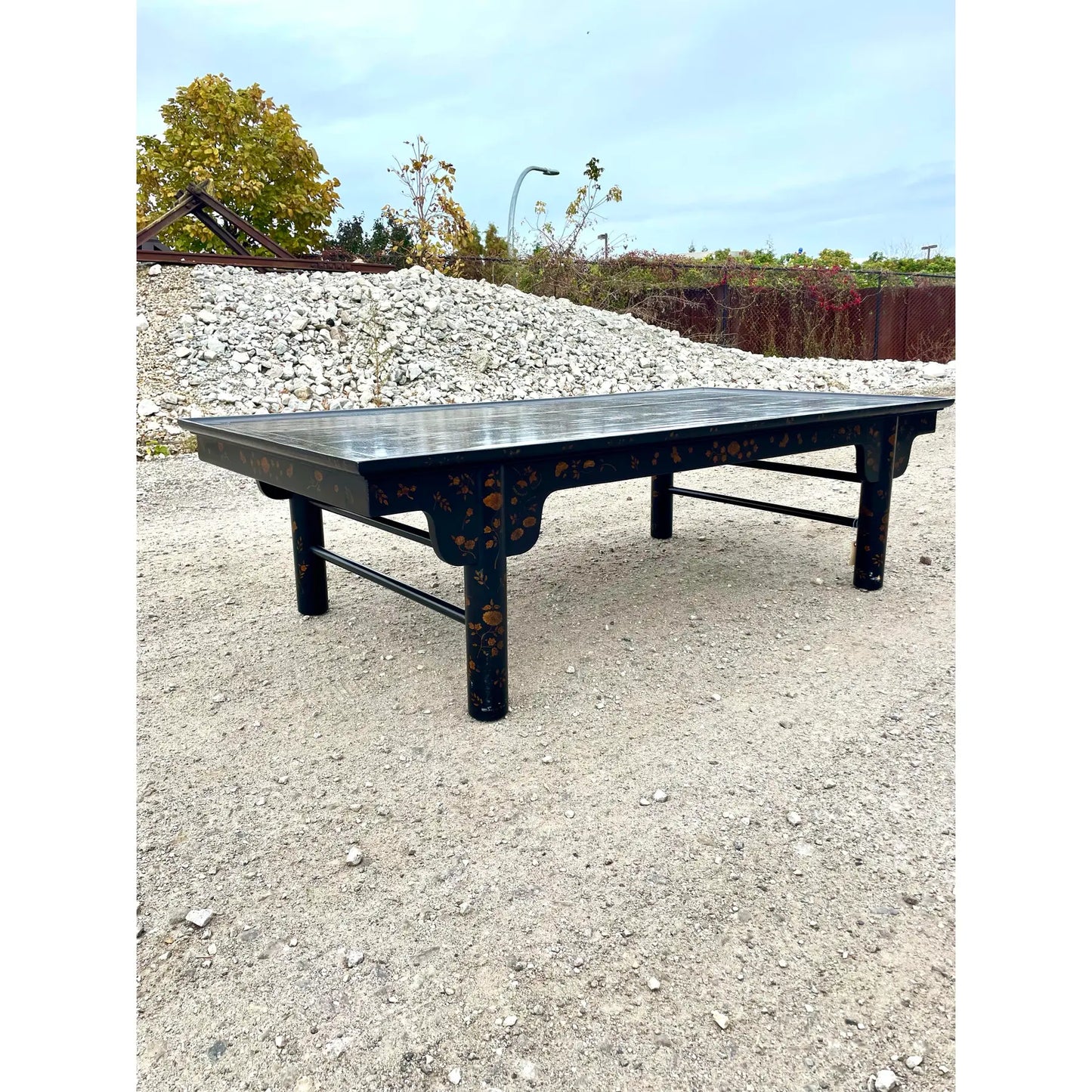 Rose Tarlow Melrose House Large Lacquered Chinoiserie K'ang Hsi Coffee Table