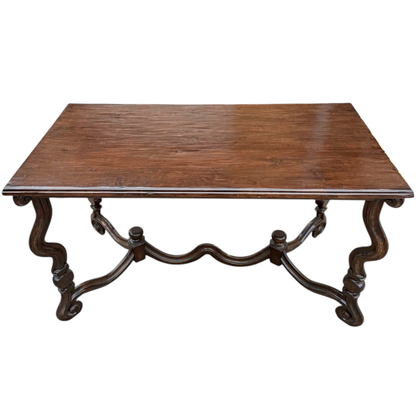 Dennis and Leen Louis XIV Os De Mouton Style Walnut Console Table