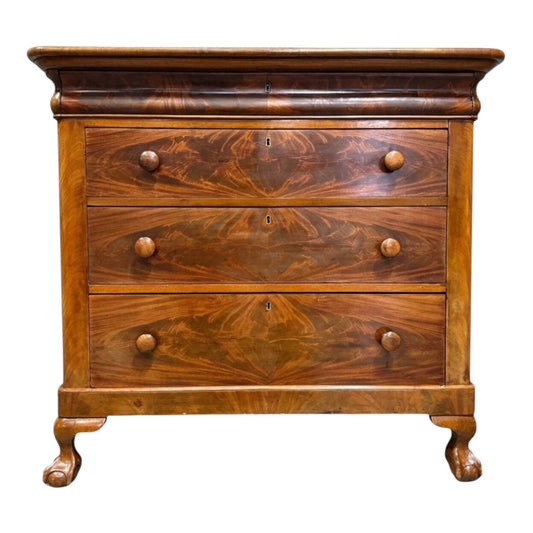 19th Century American Empire Tigerleaf Maple Chest of Drawers