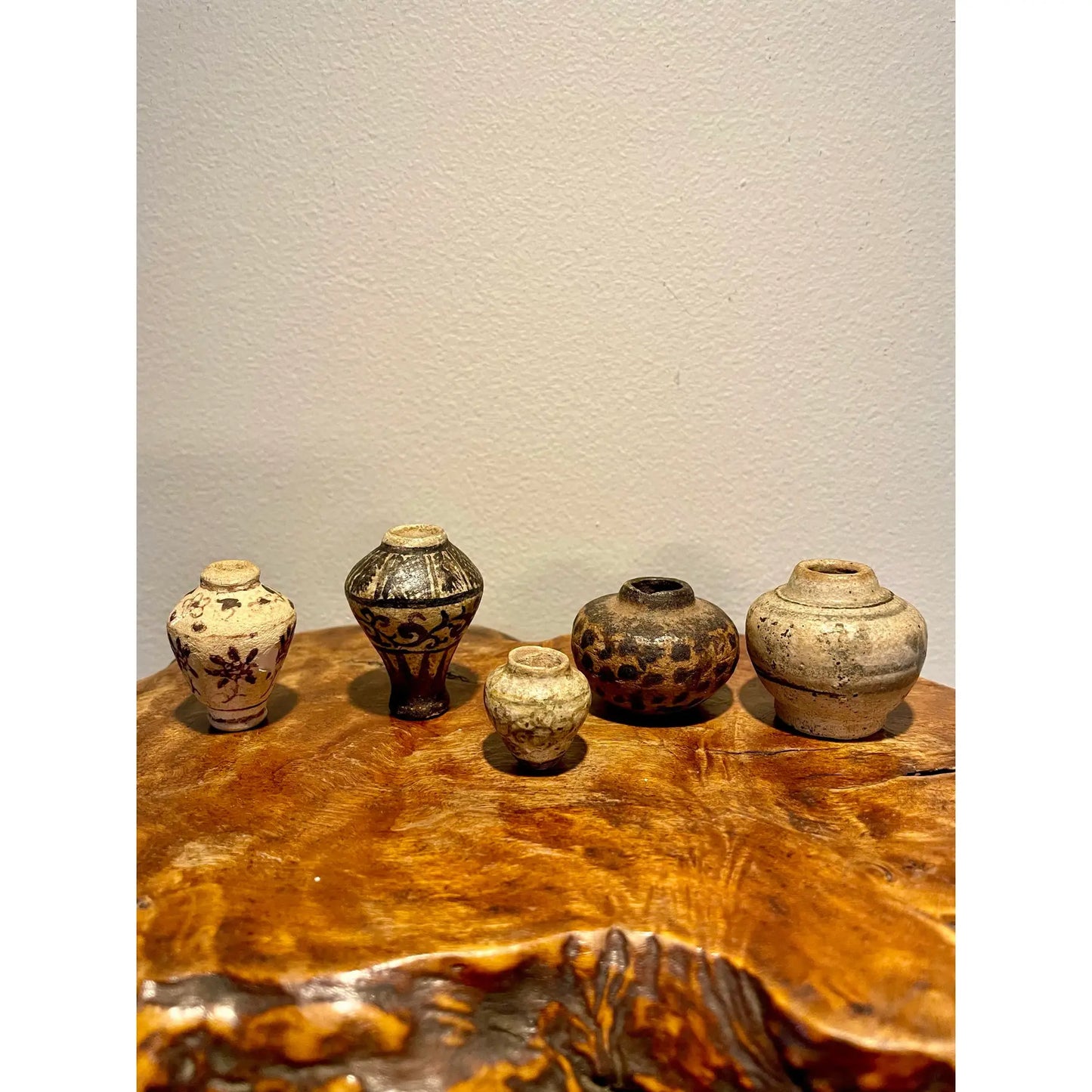 15th Century Thai Sawankhalok Ceramic Vessels - a Set of 5