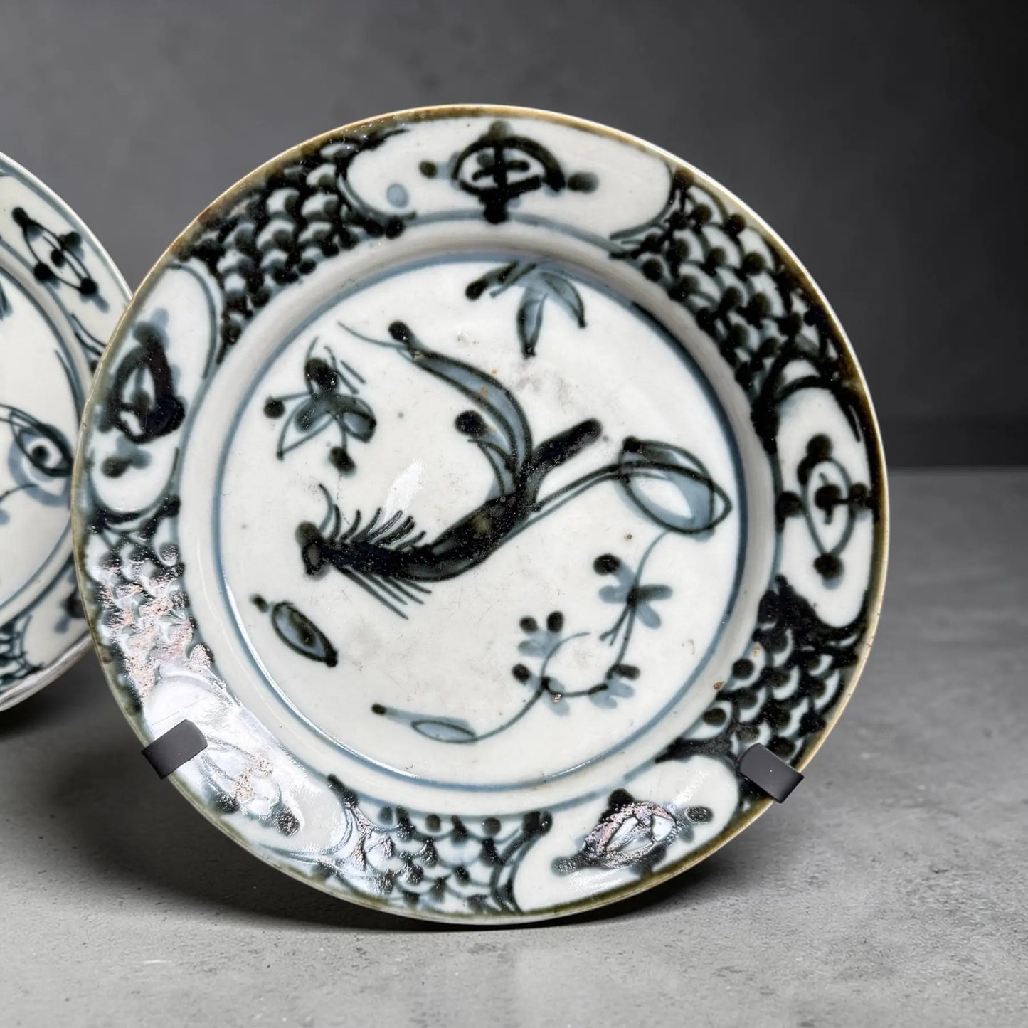 17th Century Japanese Blue and White Porcelain Plates- A Set of 5