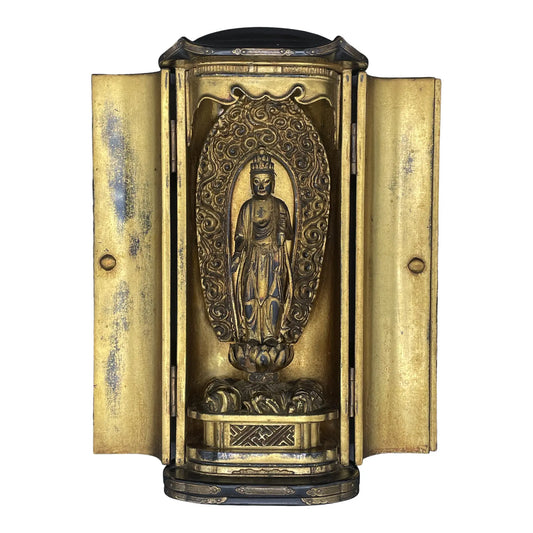 18th Century Japanese Edo Lacquered and Gilt Buddhist Zushi Shrine