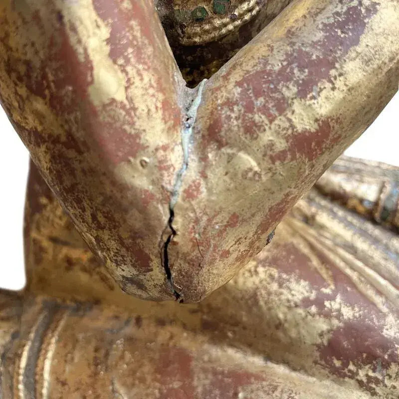19th Century Burmese Gilded Kneeling Monk