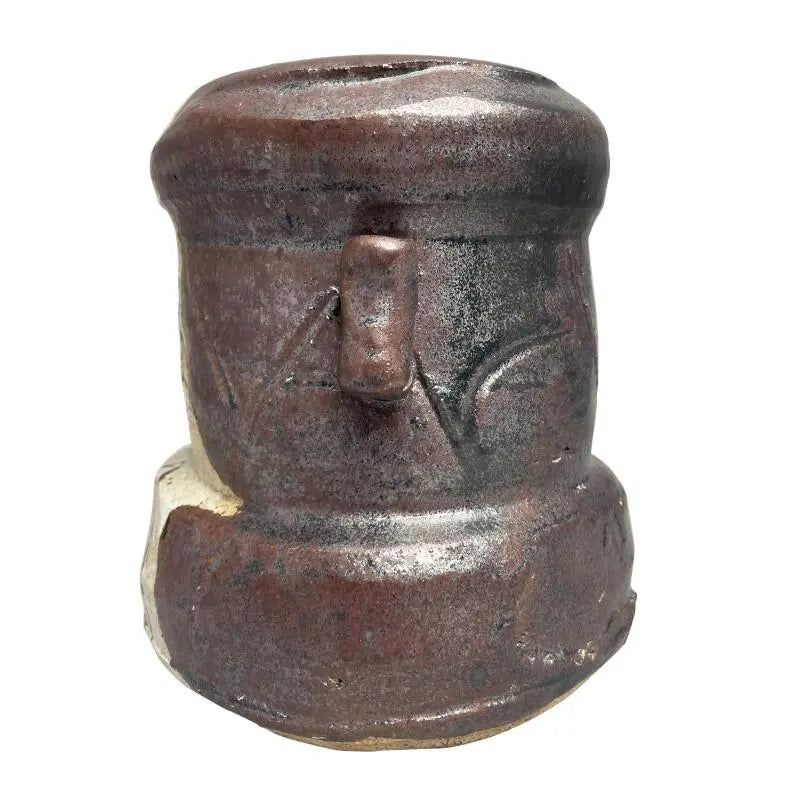 Japanese Ceramic Oribe Tea Ceremony Mizusashi Water Vessel