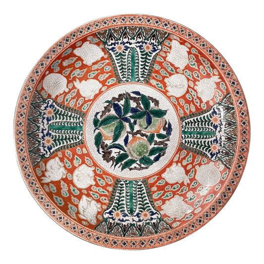 19th Century Japanese Edo Kutani Porcelain Charger With Rabbits