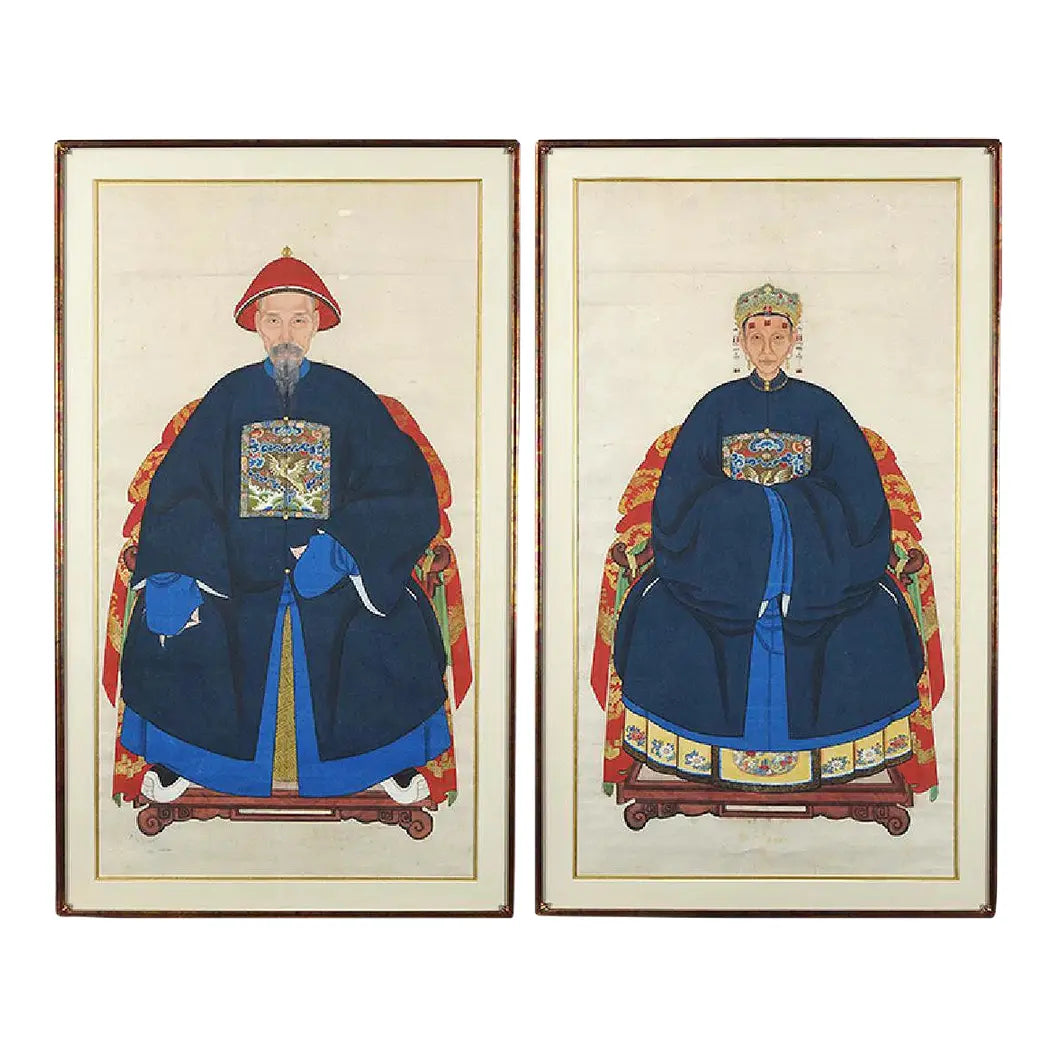 19th Century Life Size Chinese Ancestor Portraits