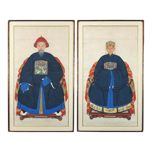 19th Century Life Size Chinese Ancestor Portraits