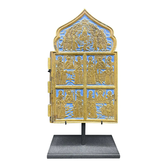 19th Century Russian Orthodox Mounted Icon