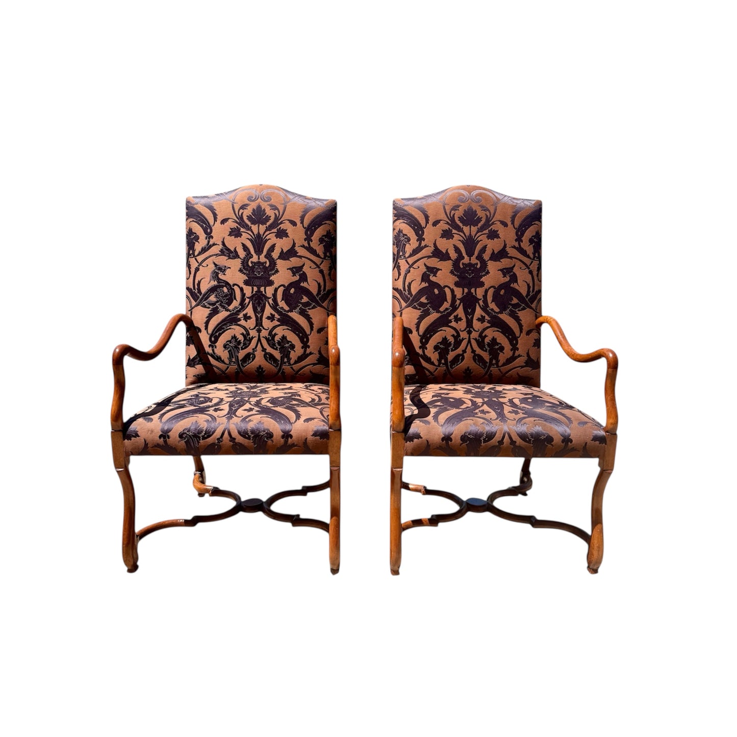 A Pair of Dessin Fournir Lyonnaise Armchairs