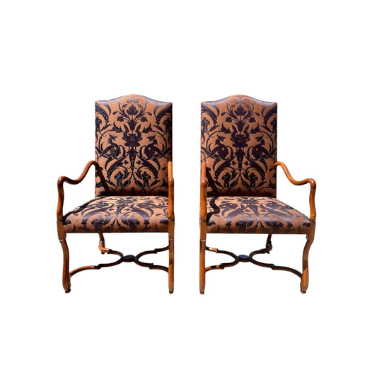 A Pair of Dessin Fournir Lyonnaise Armchairs