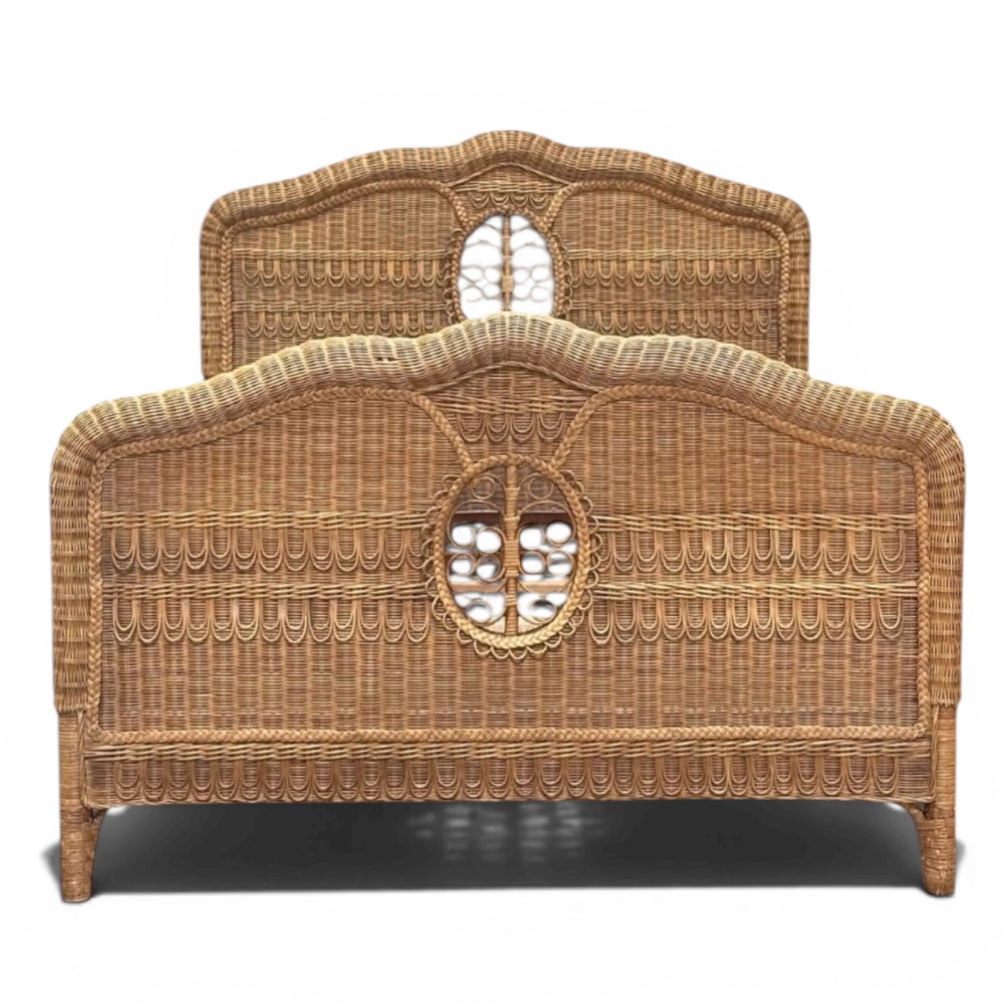 Ralph Lauren Wicker and Rattan Scrolled Queen Bed