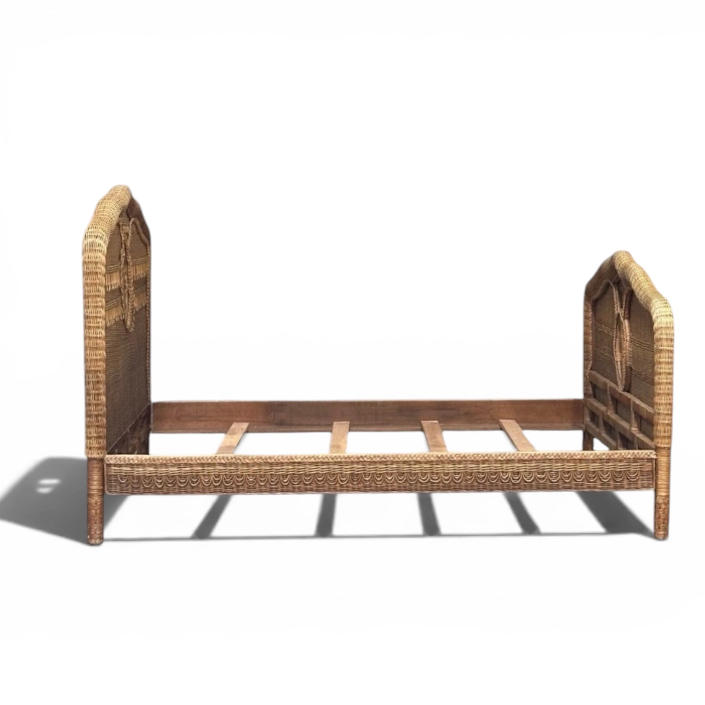 Ralph Lauren Wicker and Rattan Scrolled Queen Bed