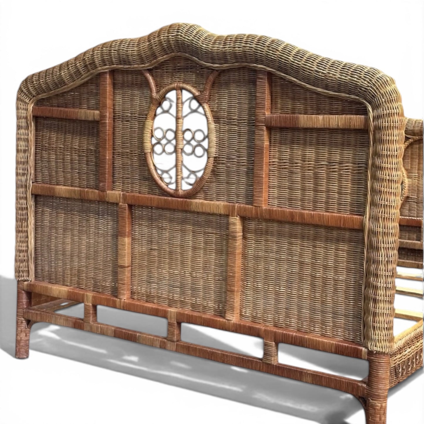 Ralph Lauren Wicker and Rattan Scrolled Queen Bed