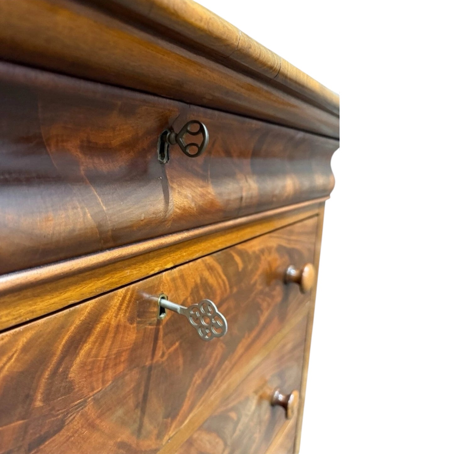 19th Century American Empire Tigerleaf Maple Chest of Drawers