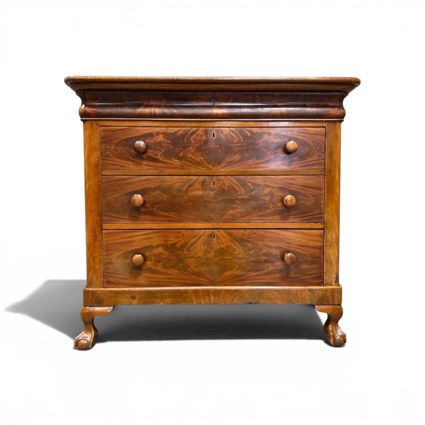 19th Century American Empire Tigerleaf Maple Chest of Drawers