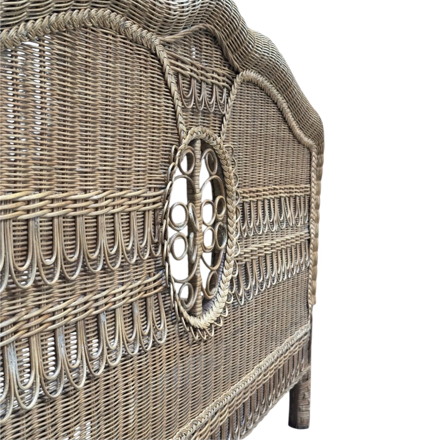 Ralph Lauren Wicker and Rattan Scrolled Queen Bed