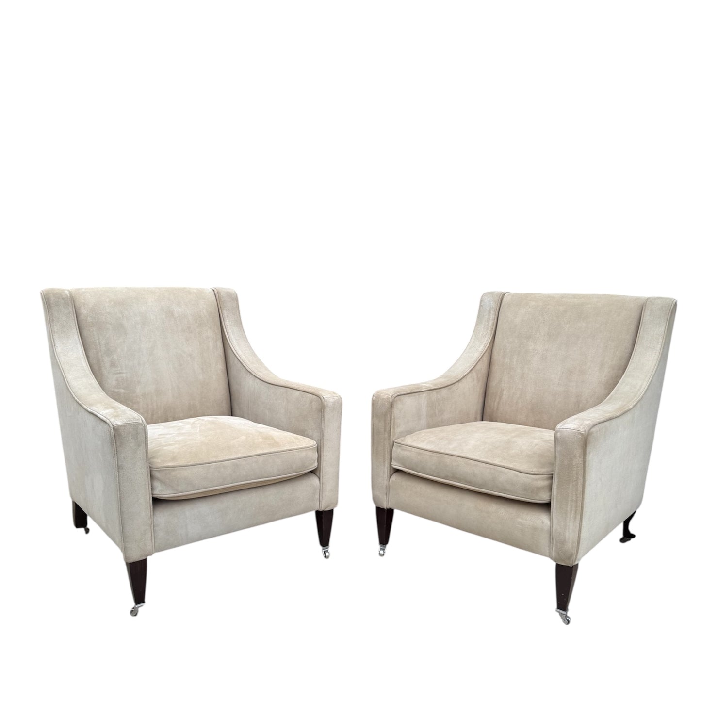 George Smith Georgian Leather Club Chairs- A Pair