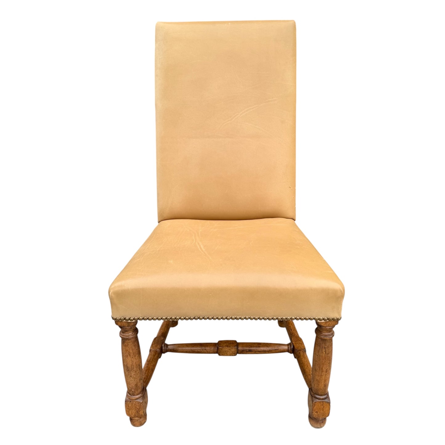 Rose Tarlow Louis XIII Leather Upholstered Dining Chairs- A Set of 8