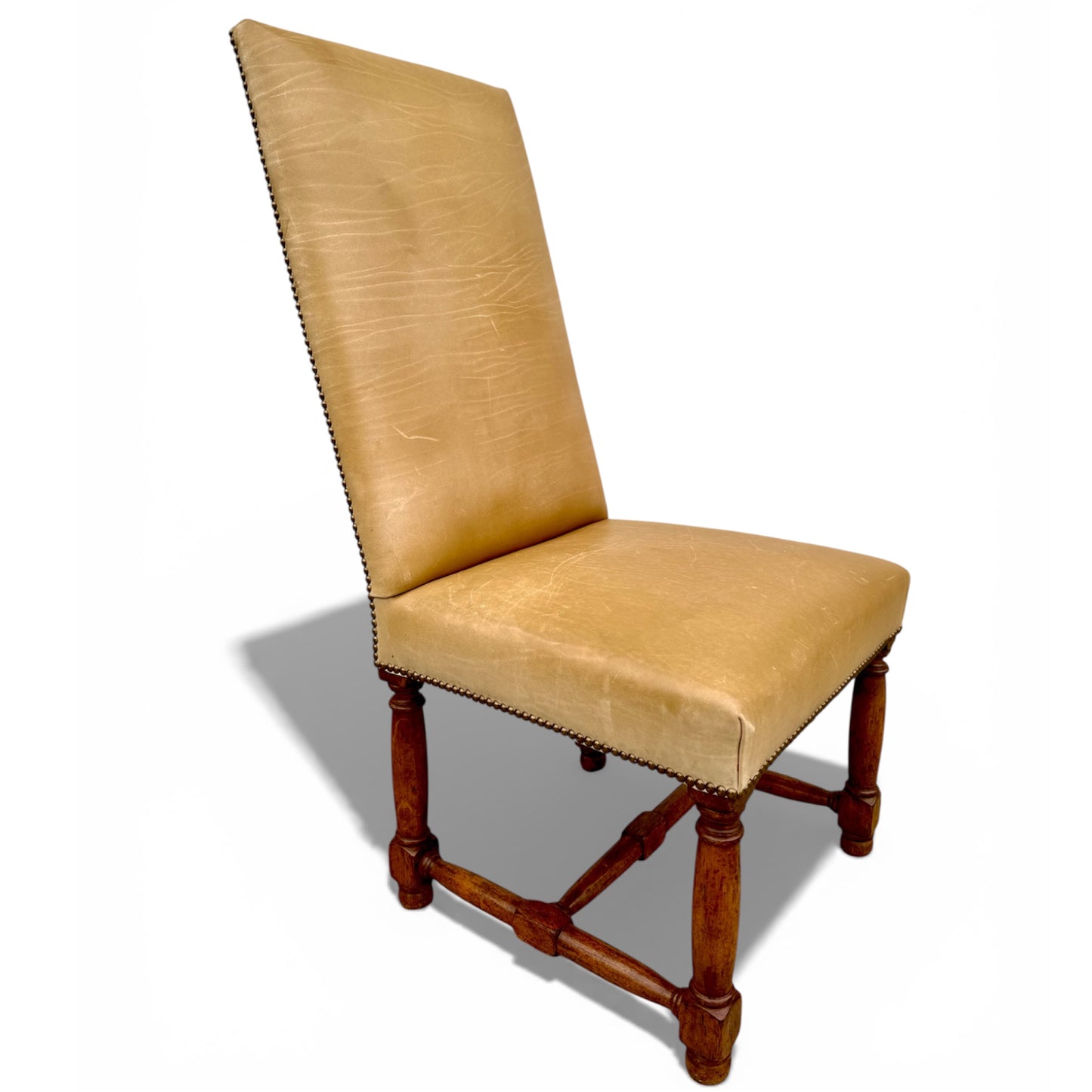 Rose Tarlow Louis XIII Leather Upholstered Dining Chairs- A Set of 8
