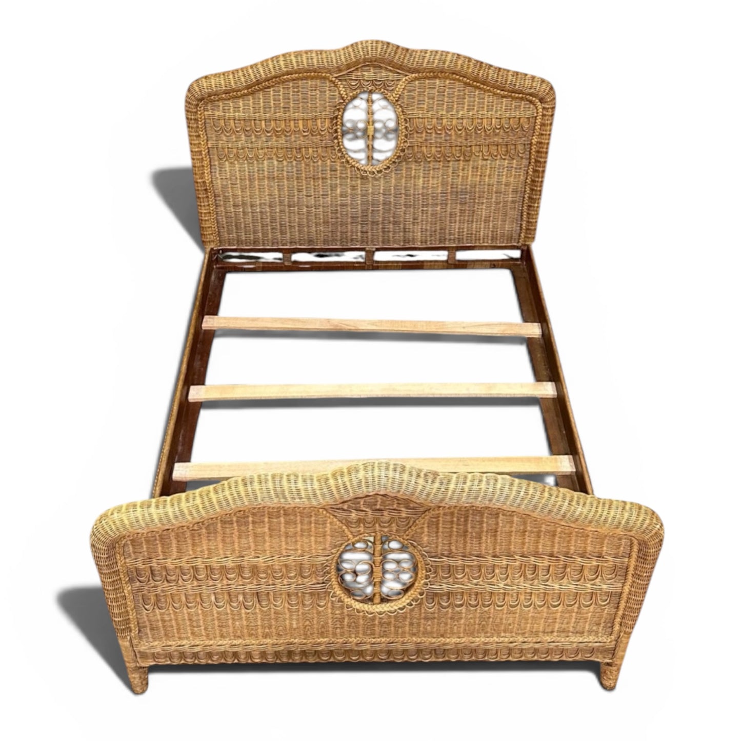 Ralph Lauren Wicker and Rattan Scrolled Queen Bed