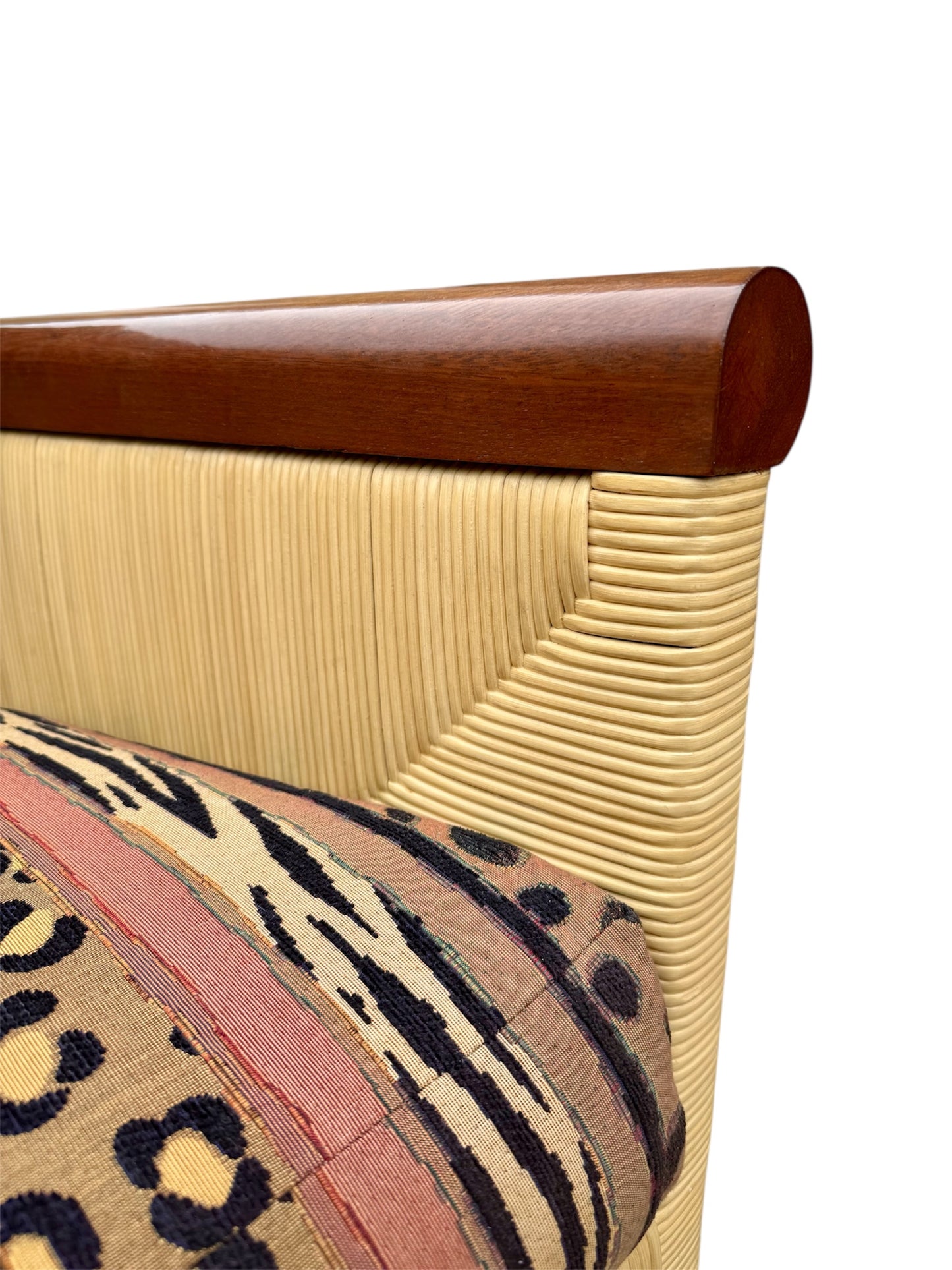 Vintage John Hutton for Donghia Merbau Mahogany and Rattan Loungers