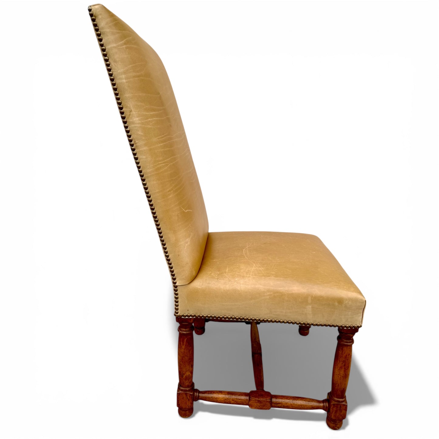 Rose Tarlow Louis XIII Leather Upholstered Dining Chairs- A Set of 8