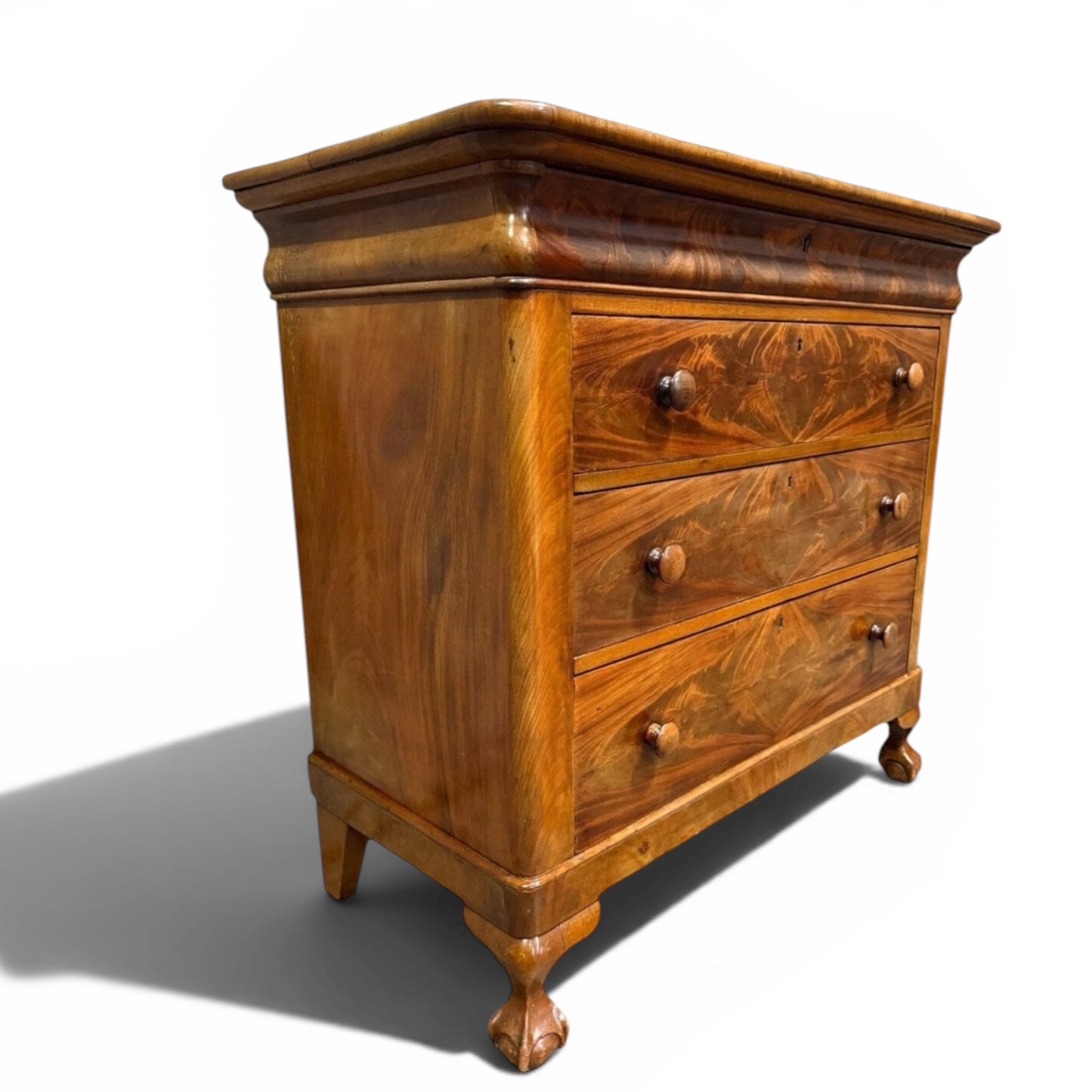 19th Century American Empire Tigerleaf Maple Chest of Drawers