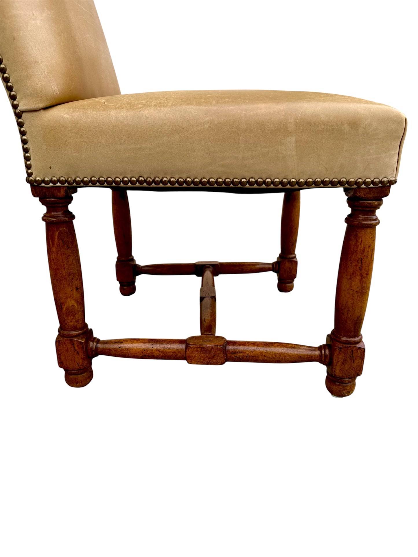 Rose Tarlow Louis XIII Leather Upholstered Dining Chairs- A Set of 8