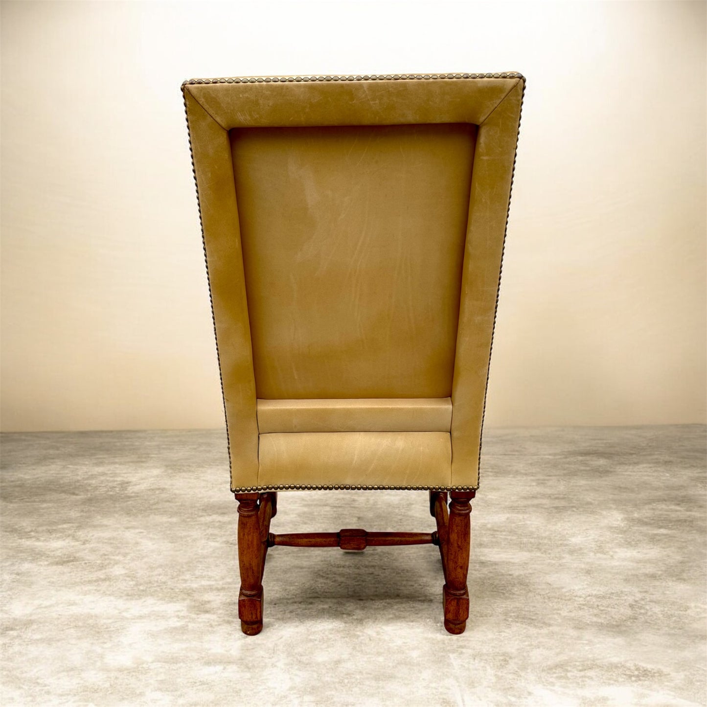 Rose Tarlow Louis XIII Leather Upholstered Dining Chairs- A Set of 8