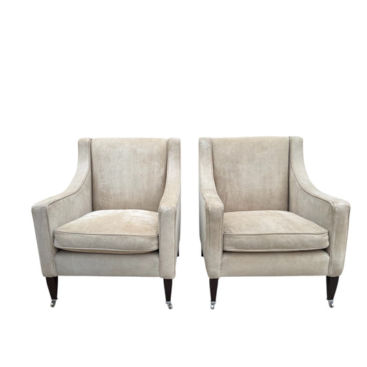 George Smith Georgian Leather Club Chairs- A Pair