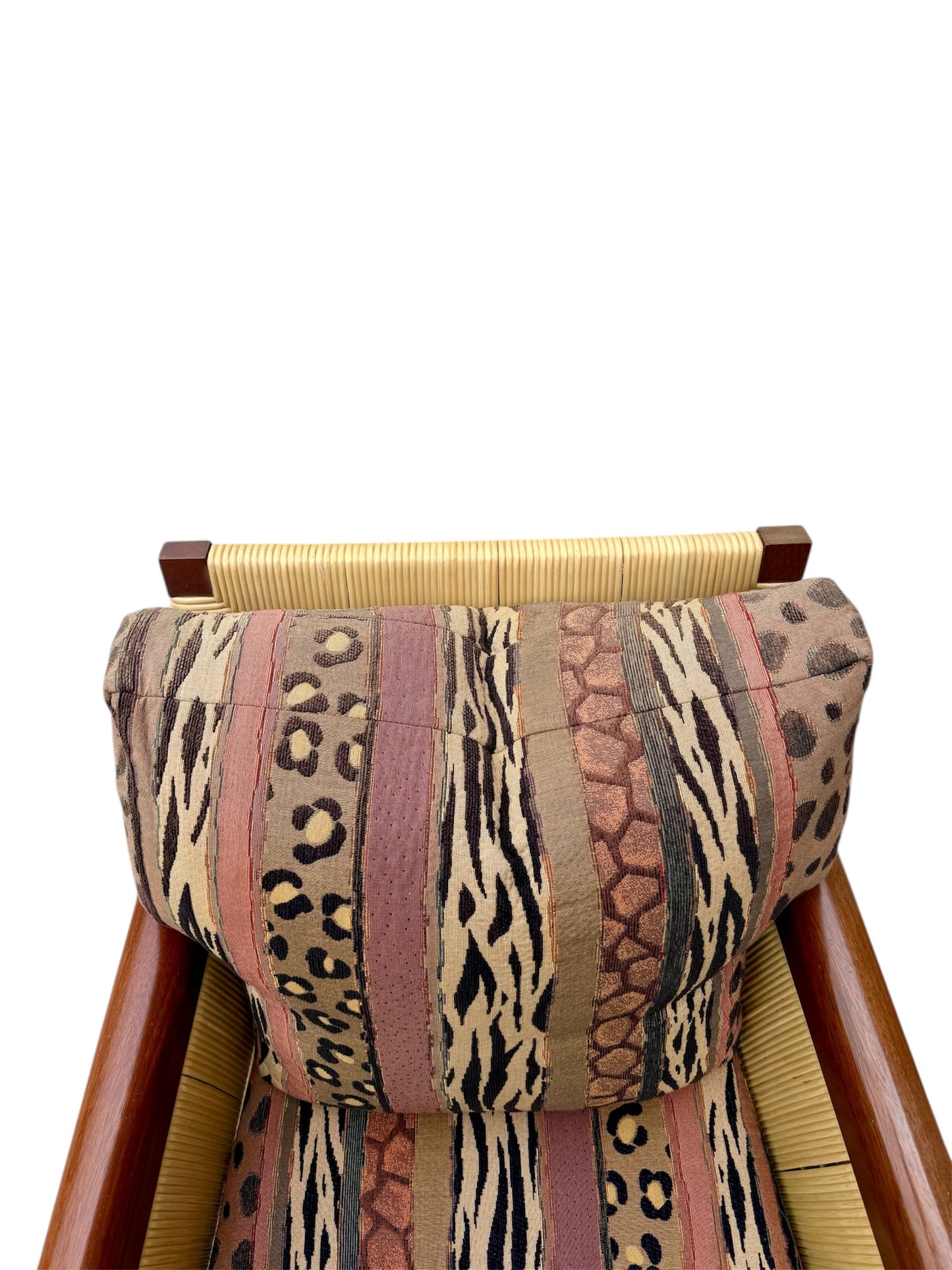 Vintage John Hutton for Donghia Merbau Mahogany and Rattan Loungers