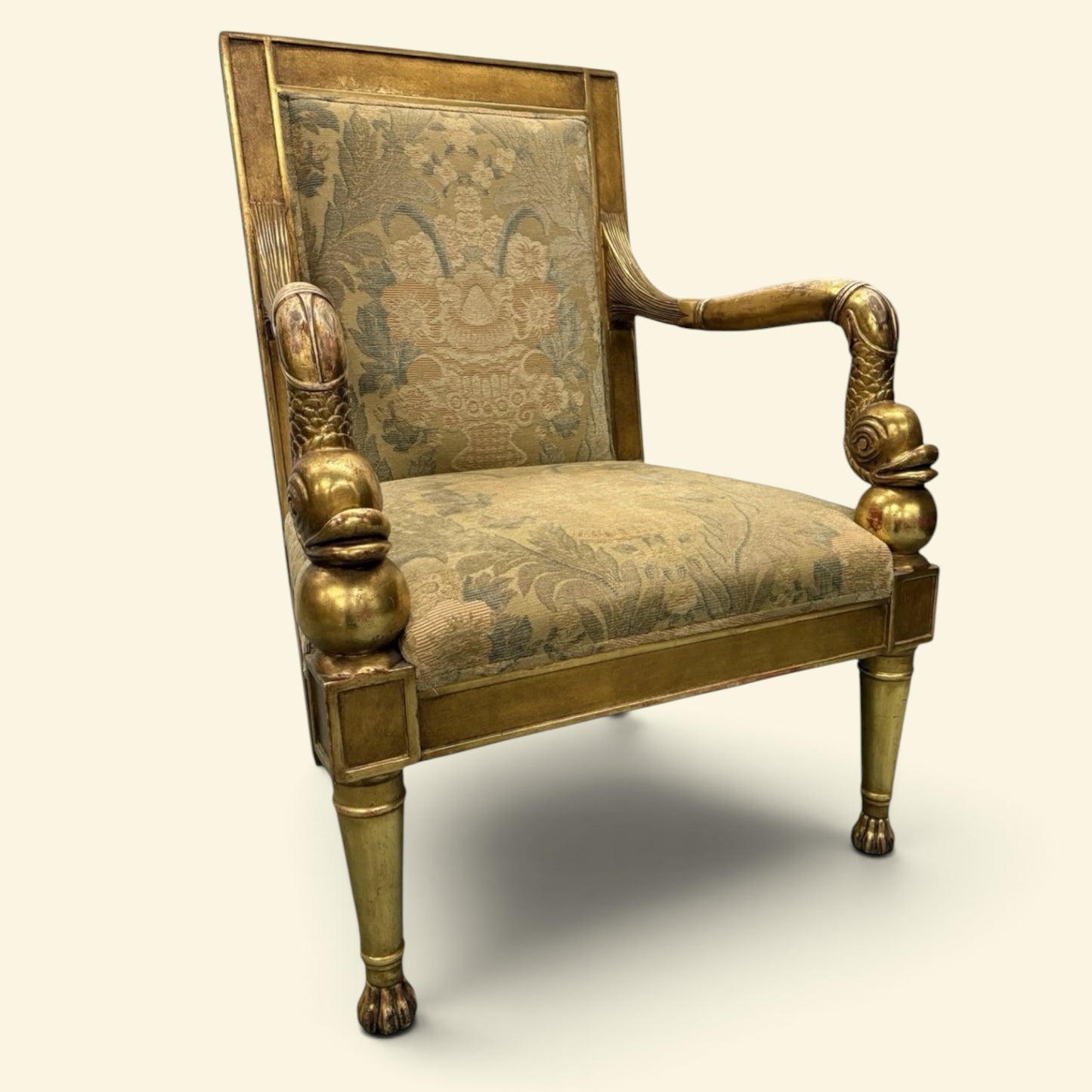 Rose Tarlow Dolphin Gilt Armchairs- A Set of 2