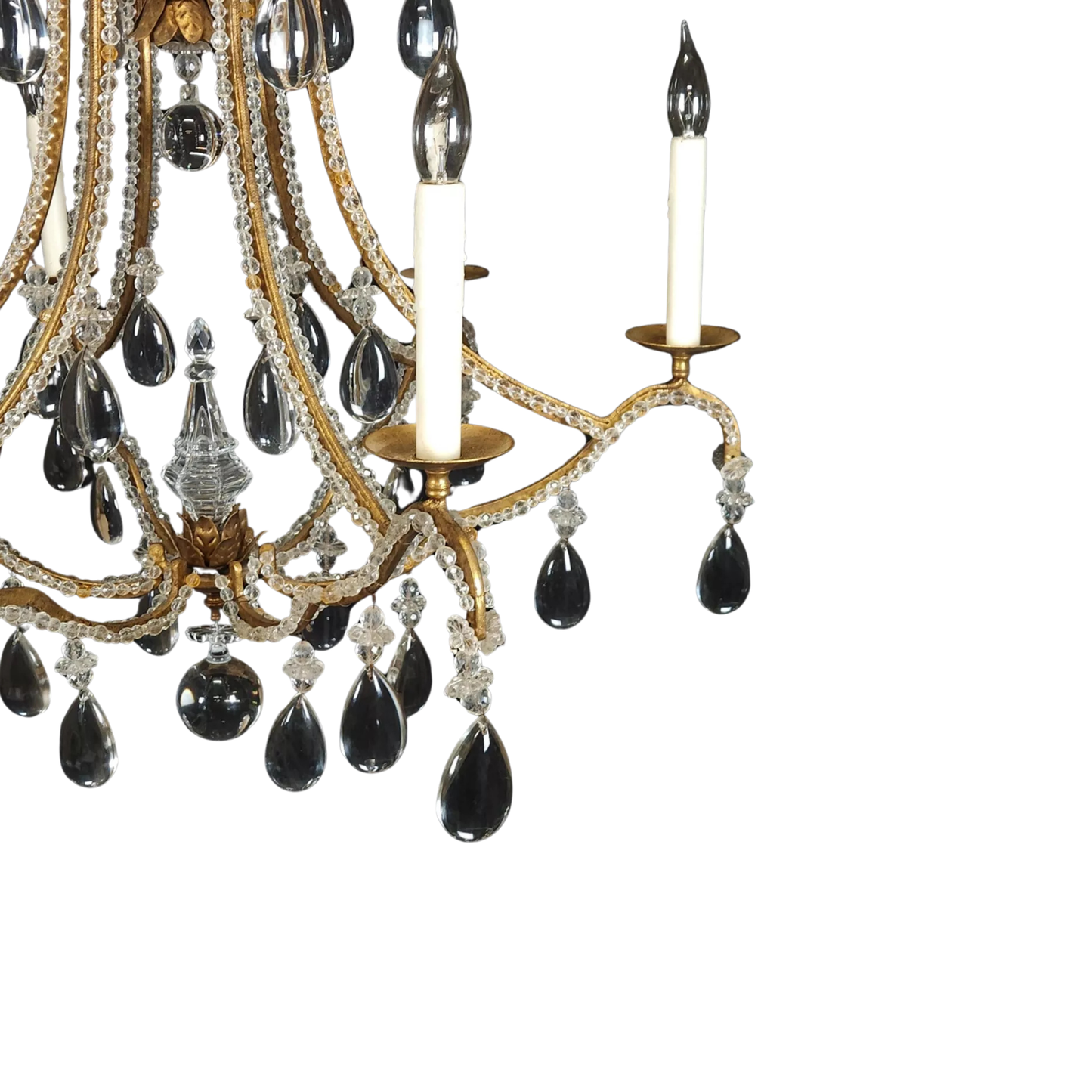 Dennis & Leen Large Rock Crystal Gilt Chandelier