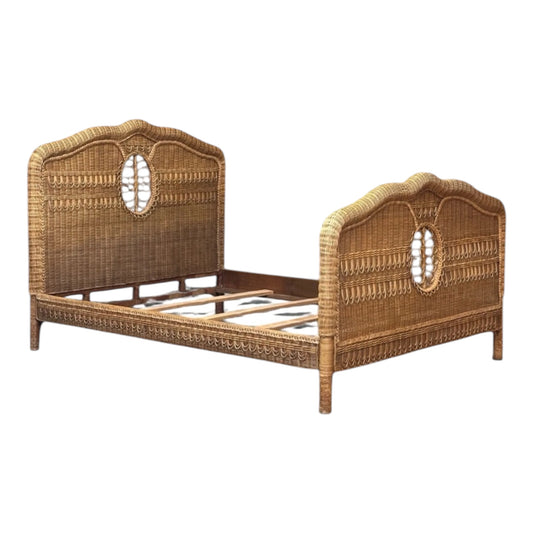 Ralph Lauren Wicker and Rattan Scrolled Queen Bed